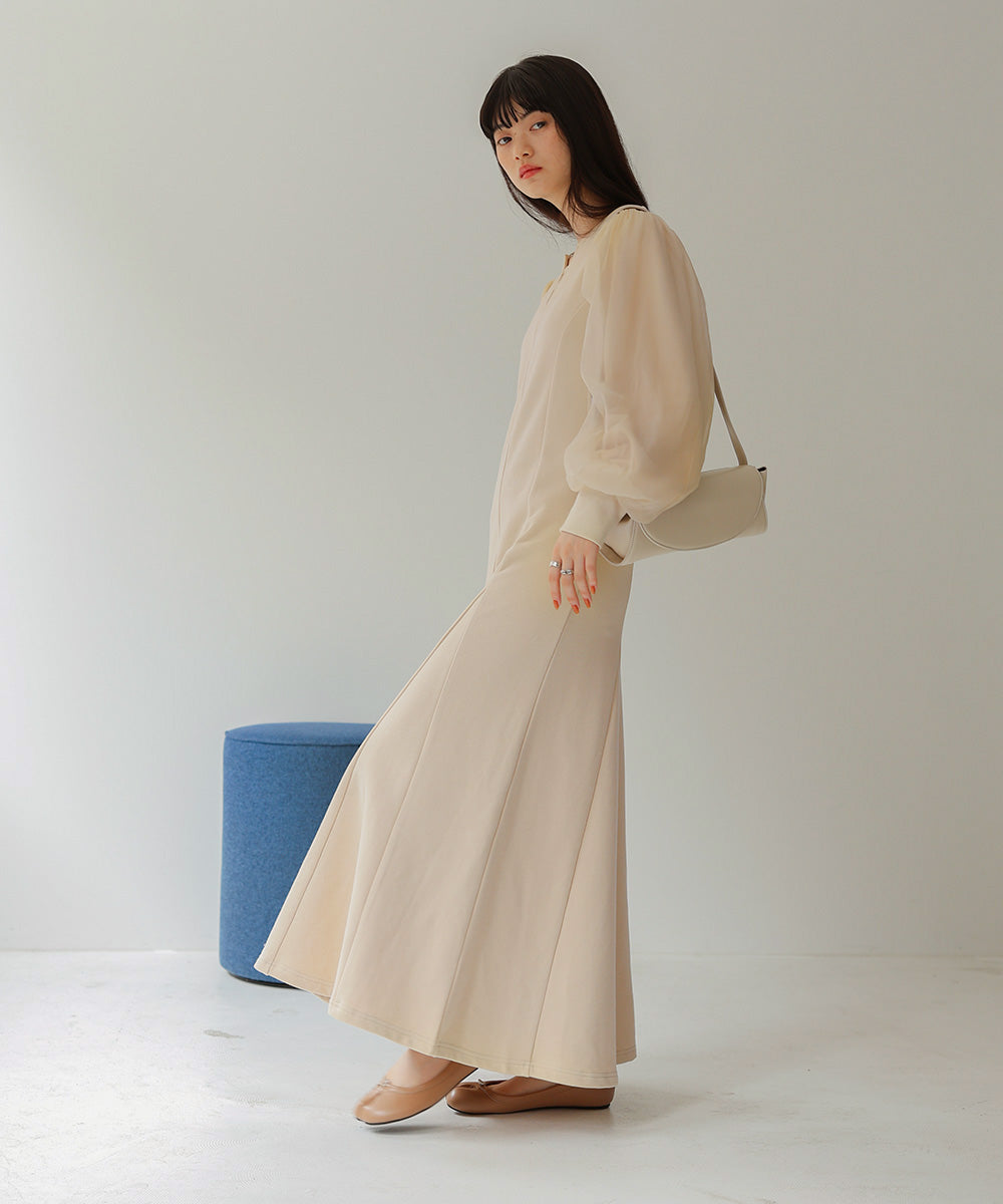 sleeve organdy onepiece