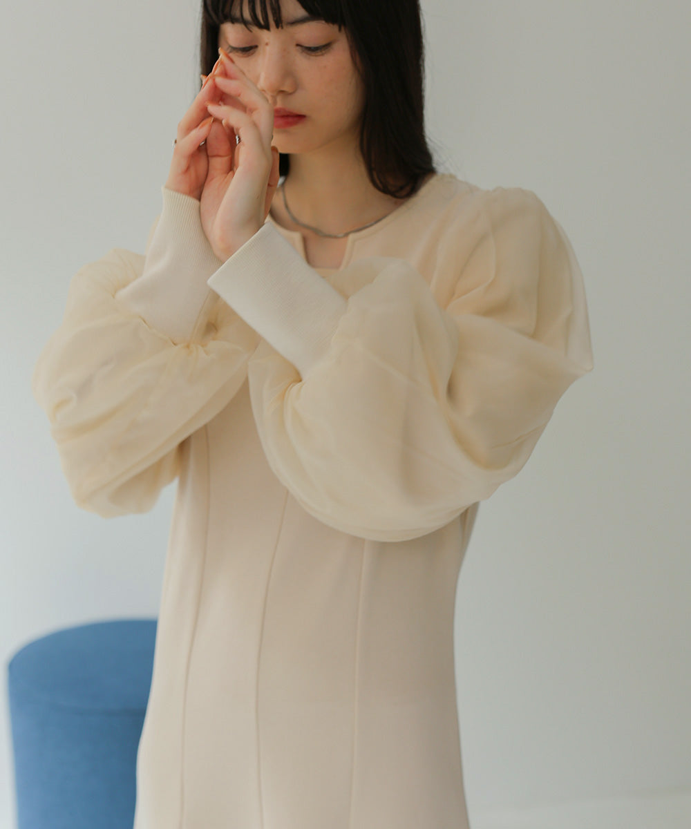 sleeve organdy onepiece