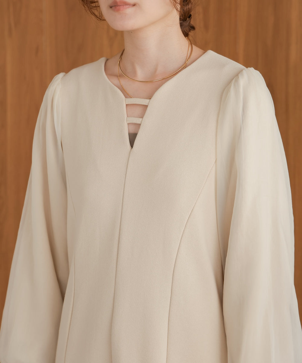 sleeve organdy onepiece