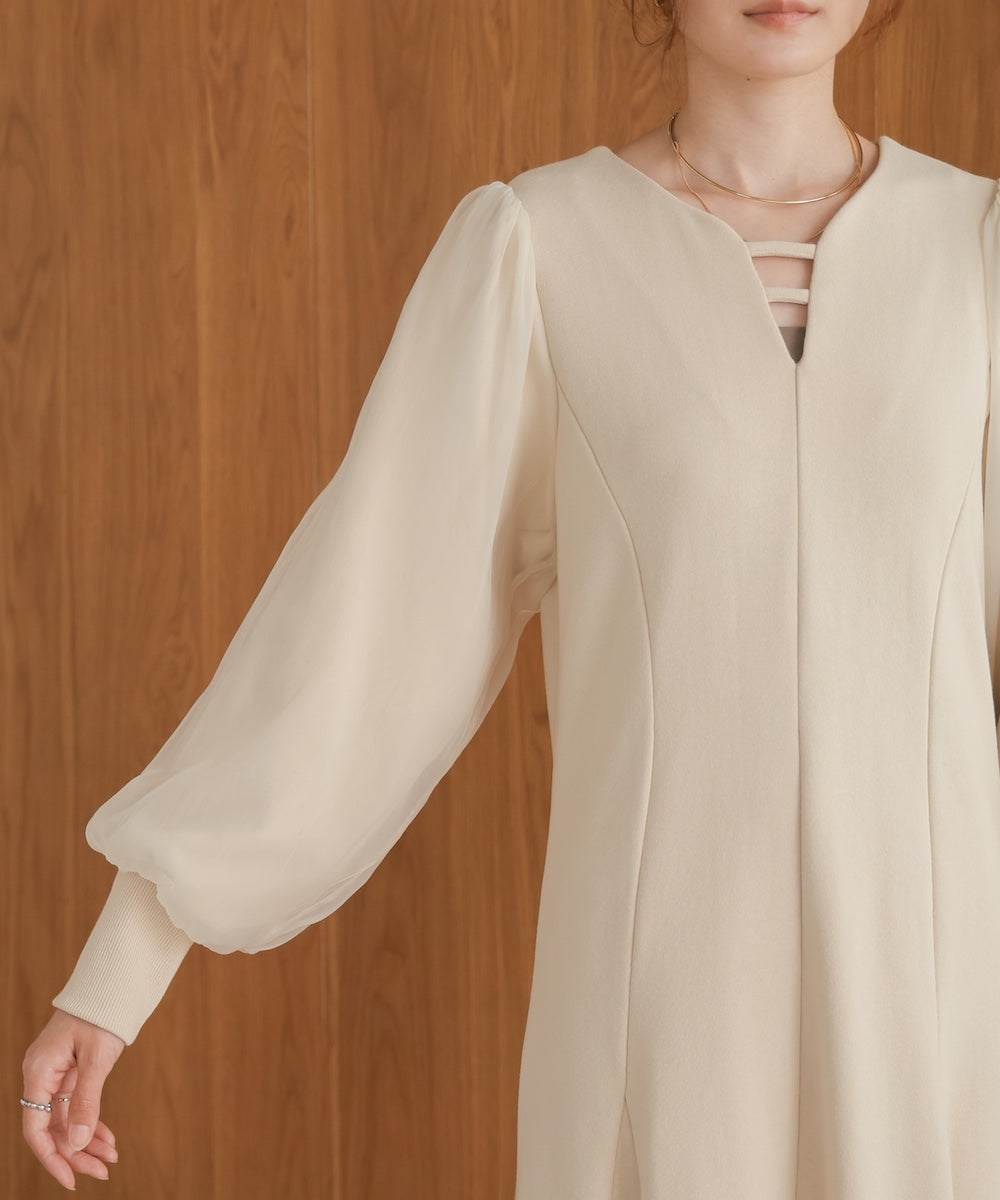 sleeve organdy onepiece