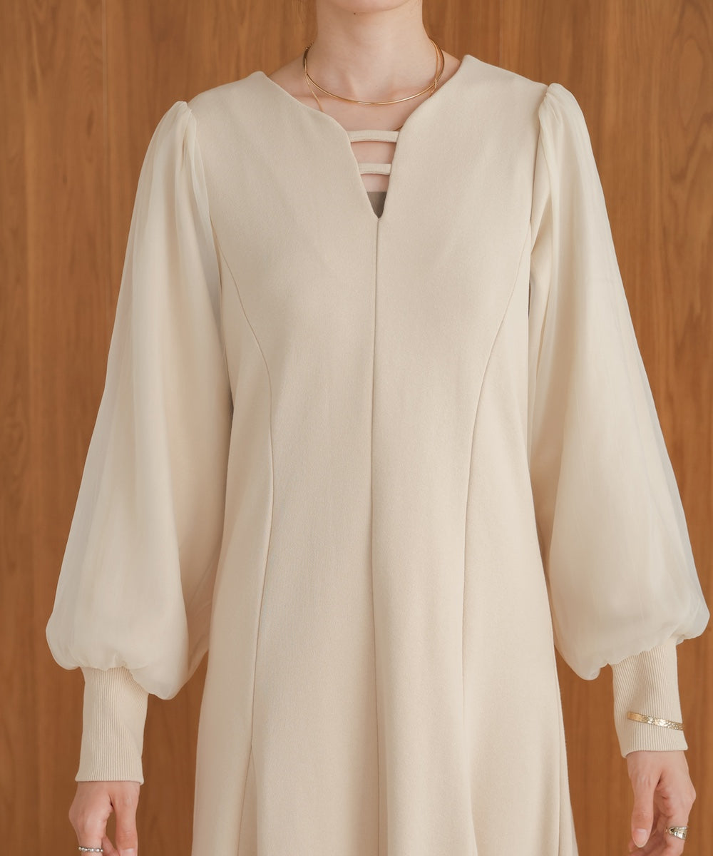 sleeve organdy onepiece