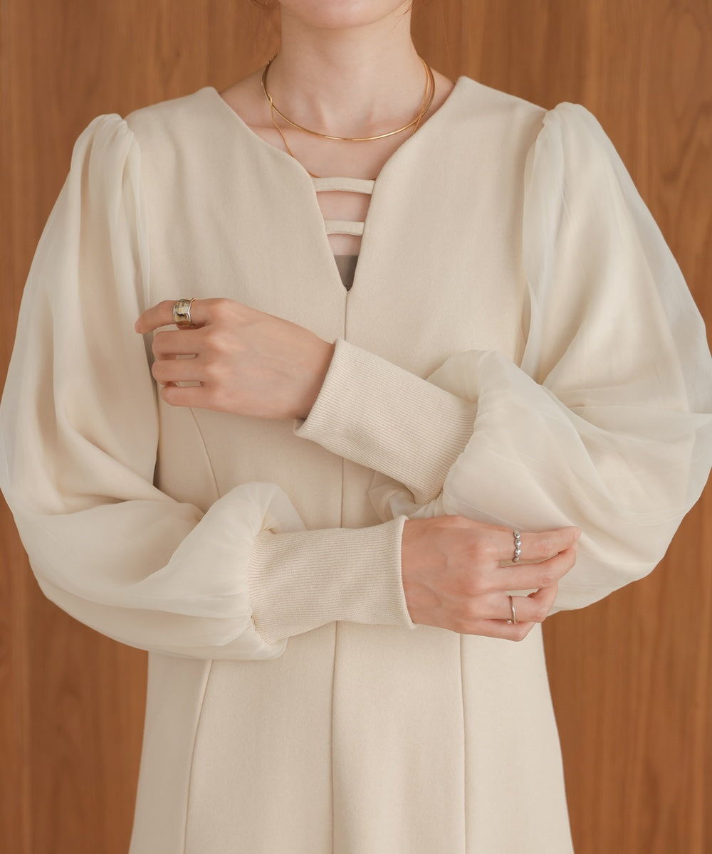 sleeve organdy onepiece