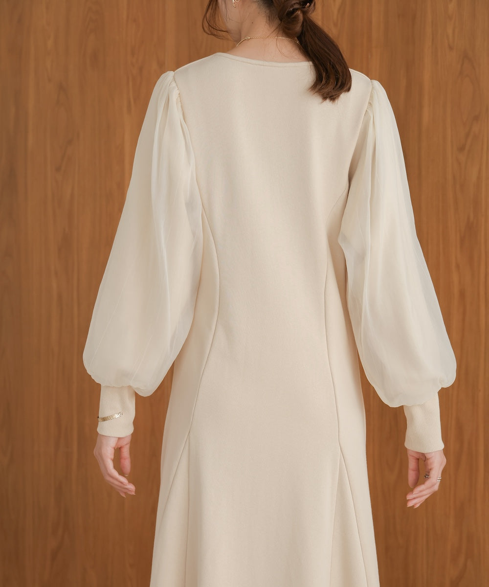 sleeve organdy onepiece