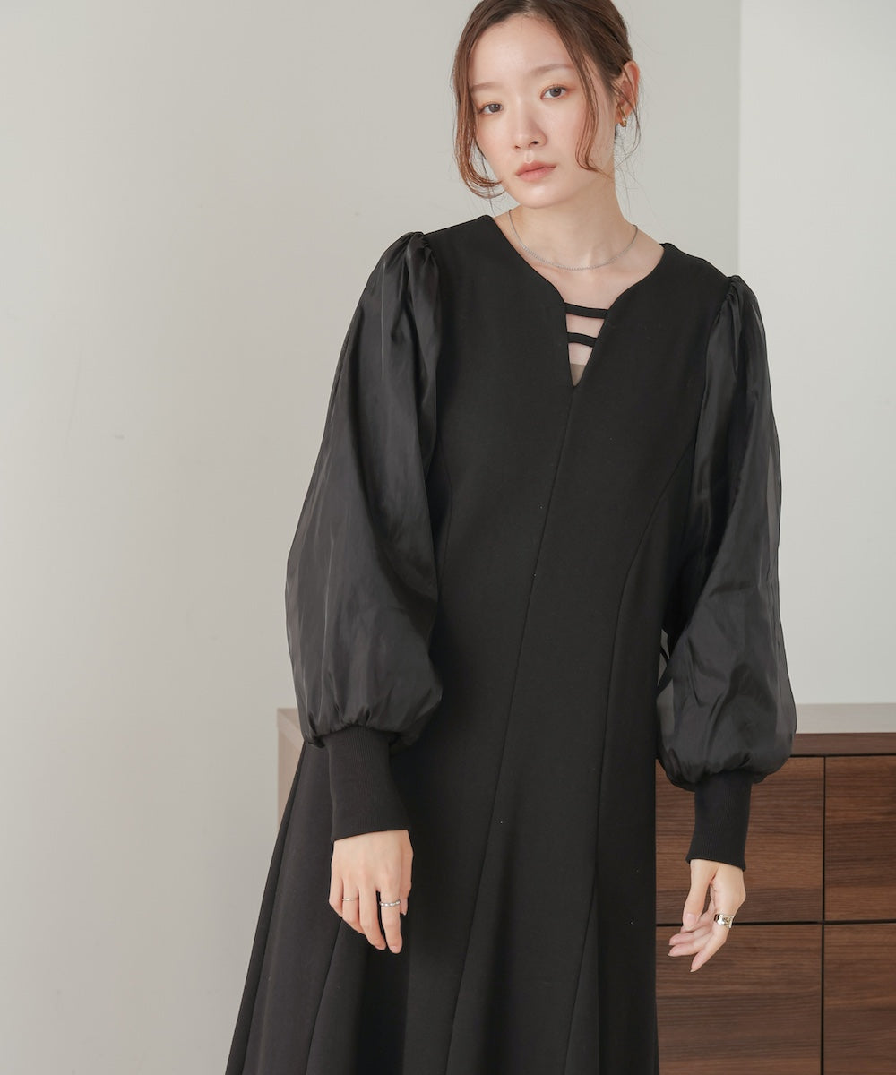 sleeve organdy onepiece