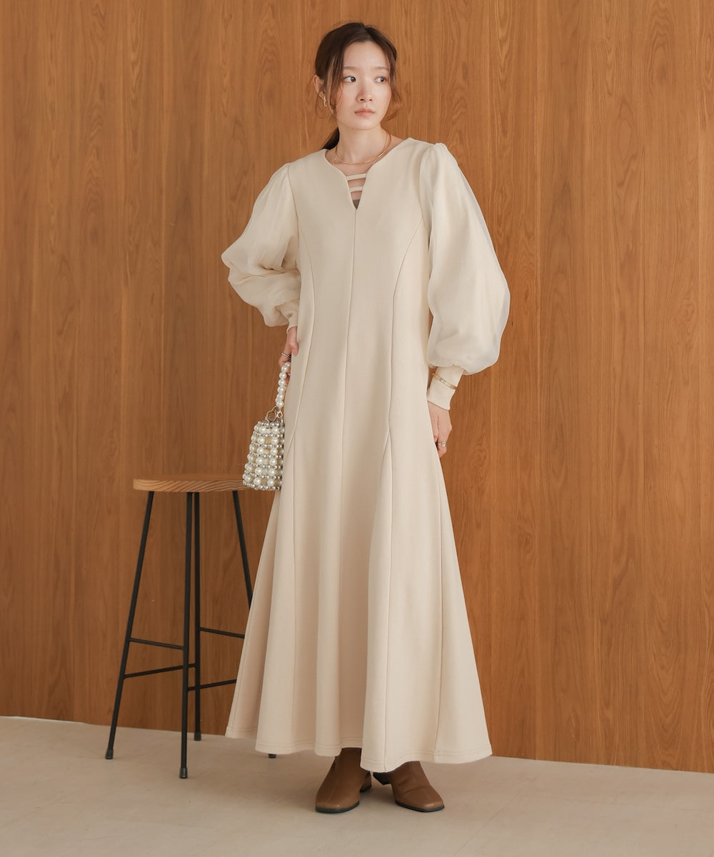 sleeve organdy onepiece