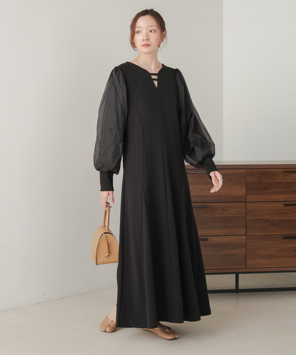 sleeve organdy onepiece