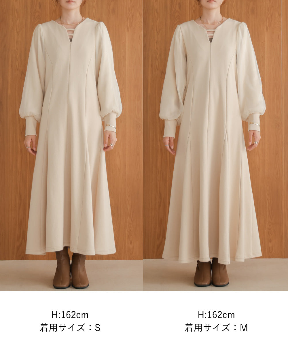 sleeve organdy onepiece