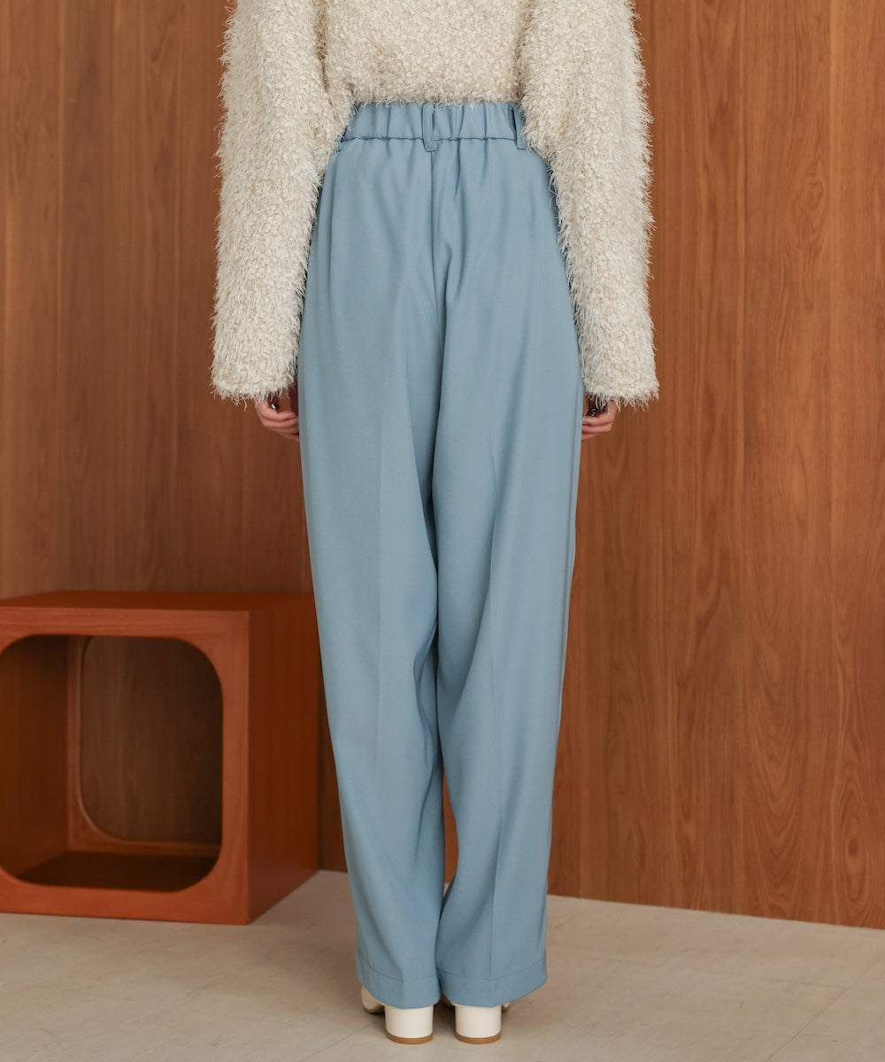 【S・M・Lサイズ展開】ラップ調タック入りスラックス