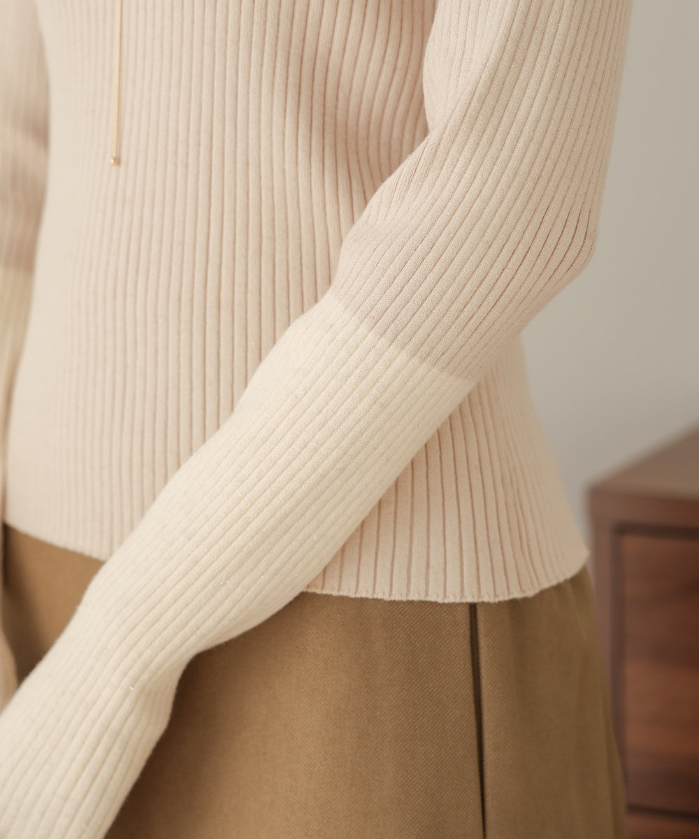 sleeve color block glitter knit tops