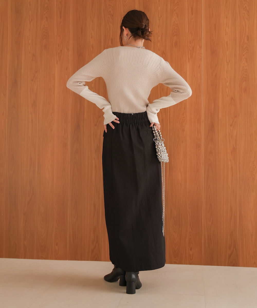sleeve color block glitter knit tops