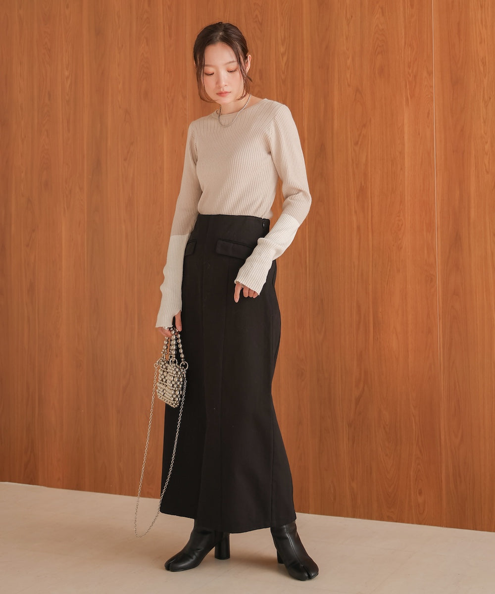 sleeve color block glitter knit tops