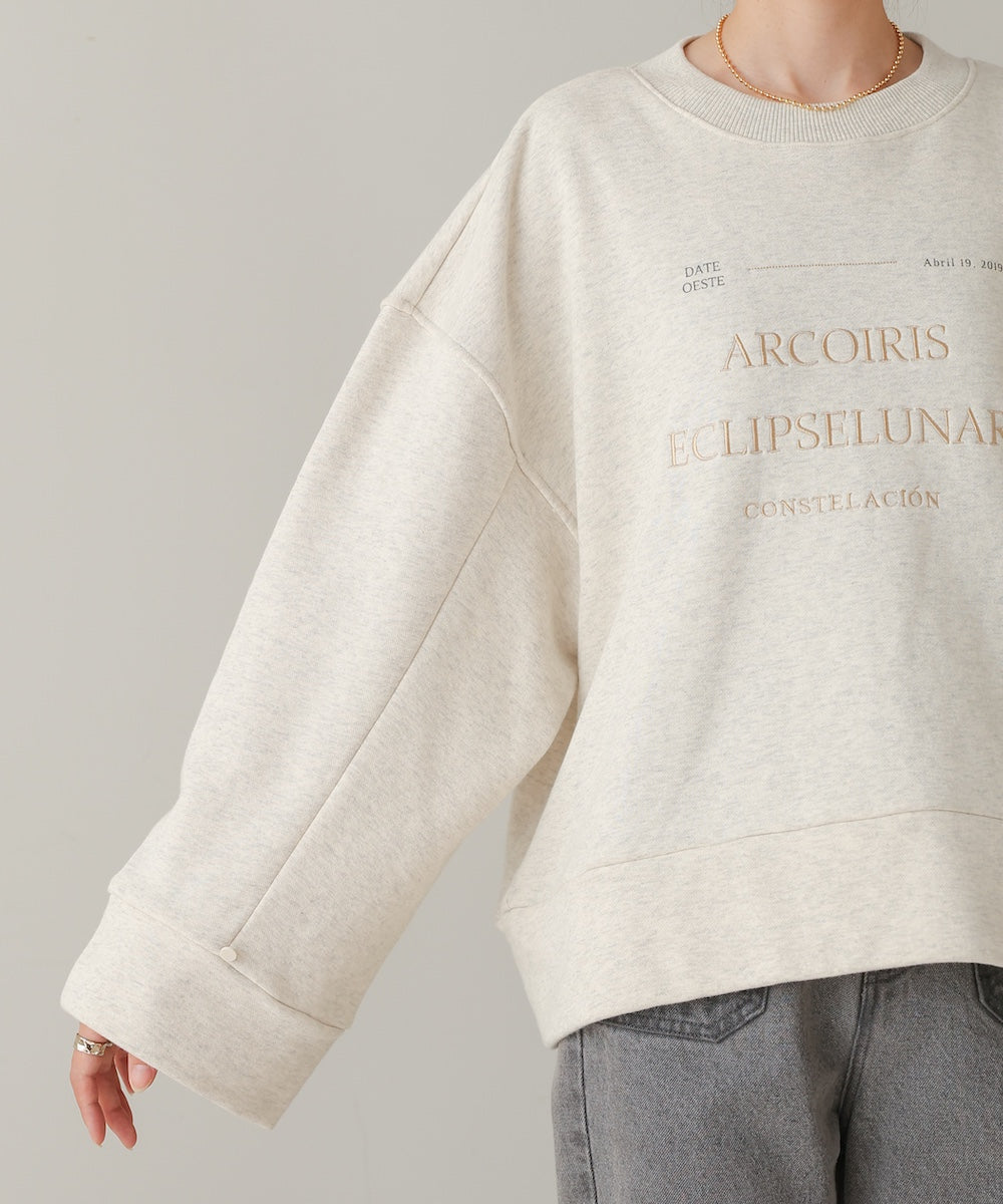 logo embroidery volume sweat tops