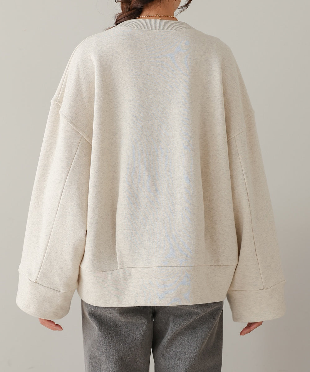 logo embroidery volume sweat tops