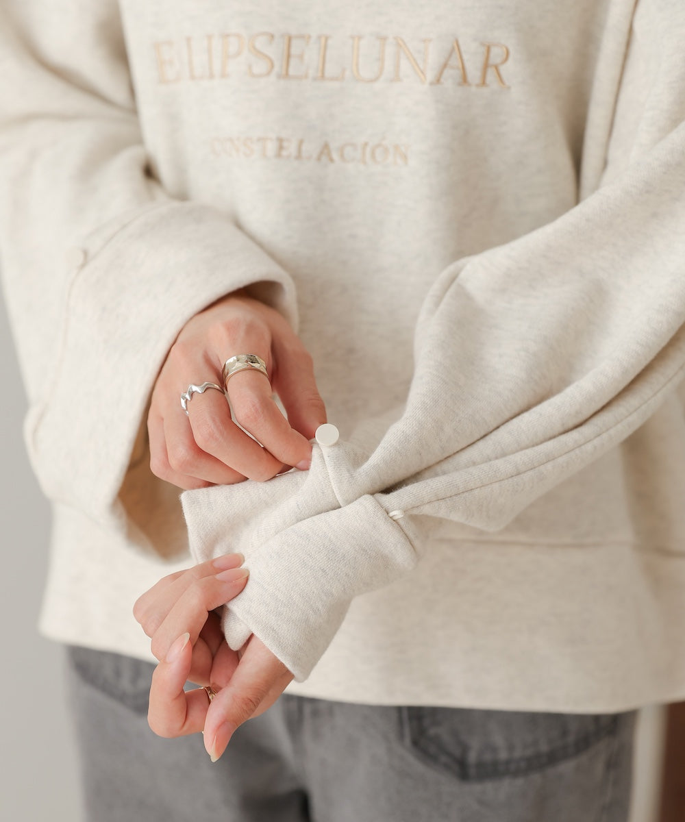 logo embroidery volume sweat tops