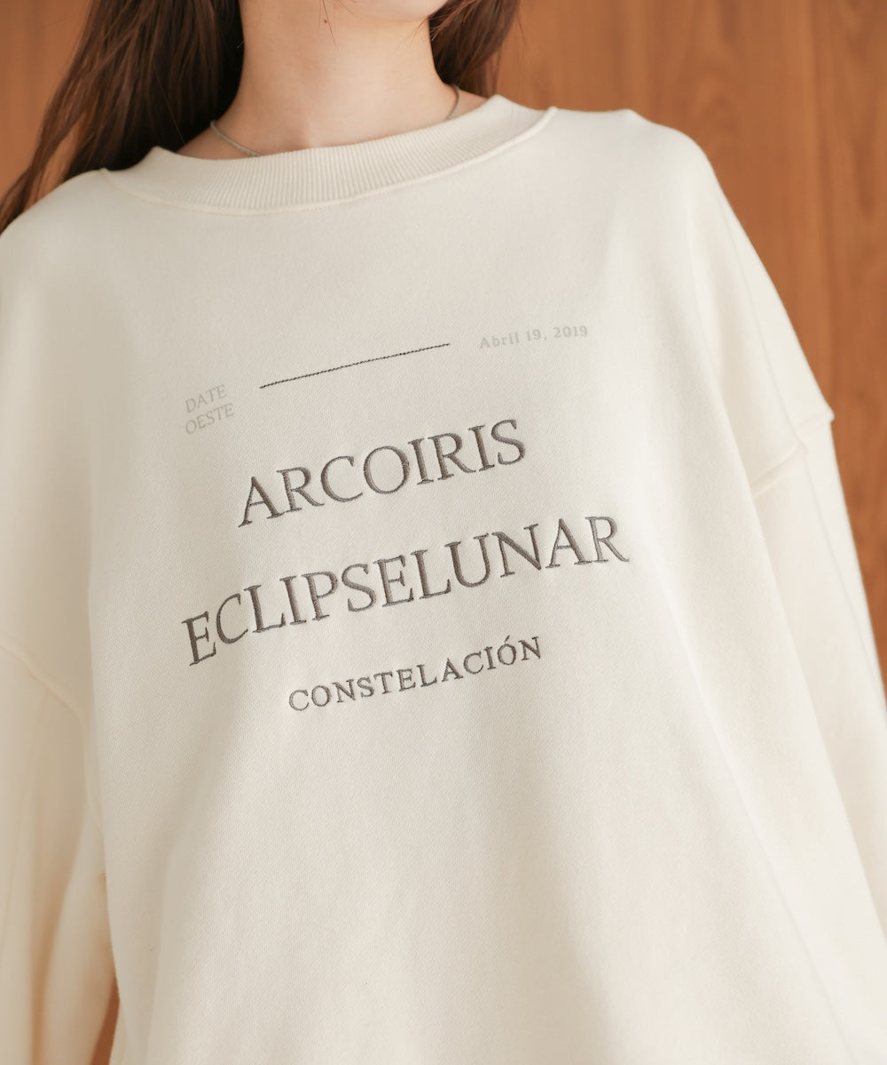 logo embroidery volume sweat tops