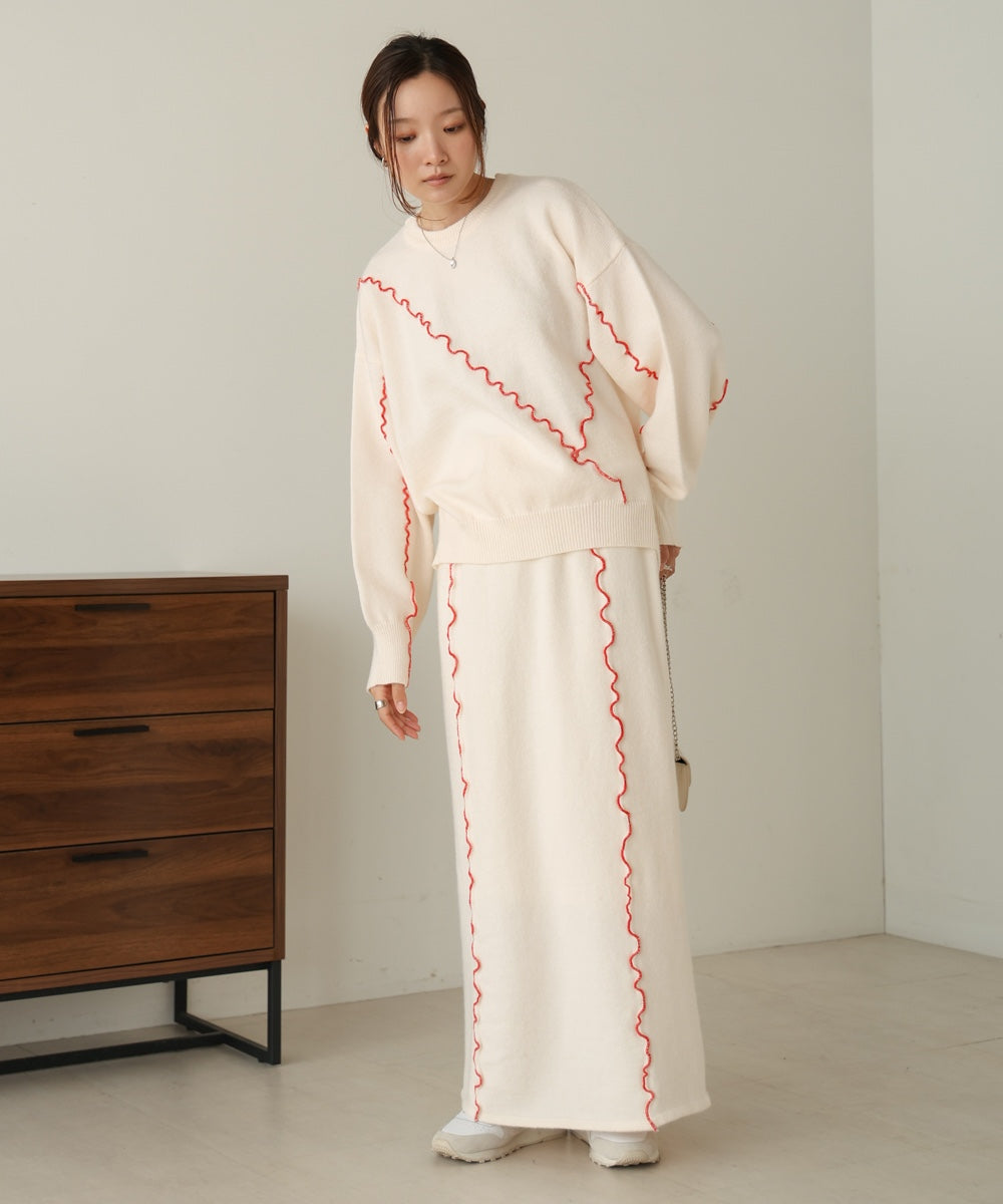 wave mellow knit tops