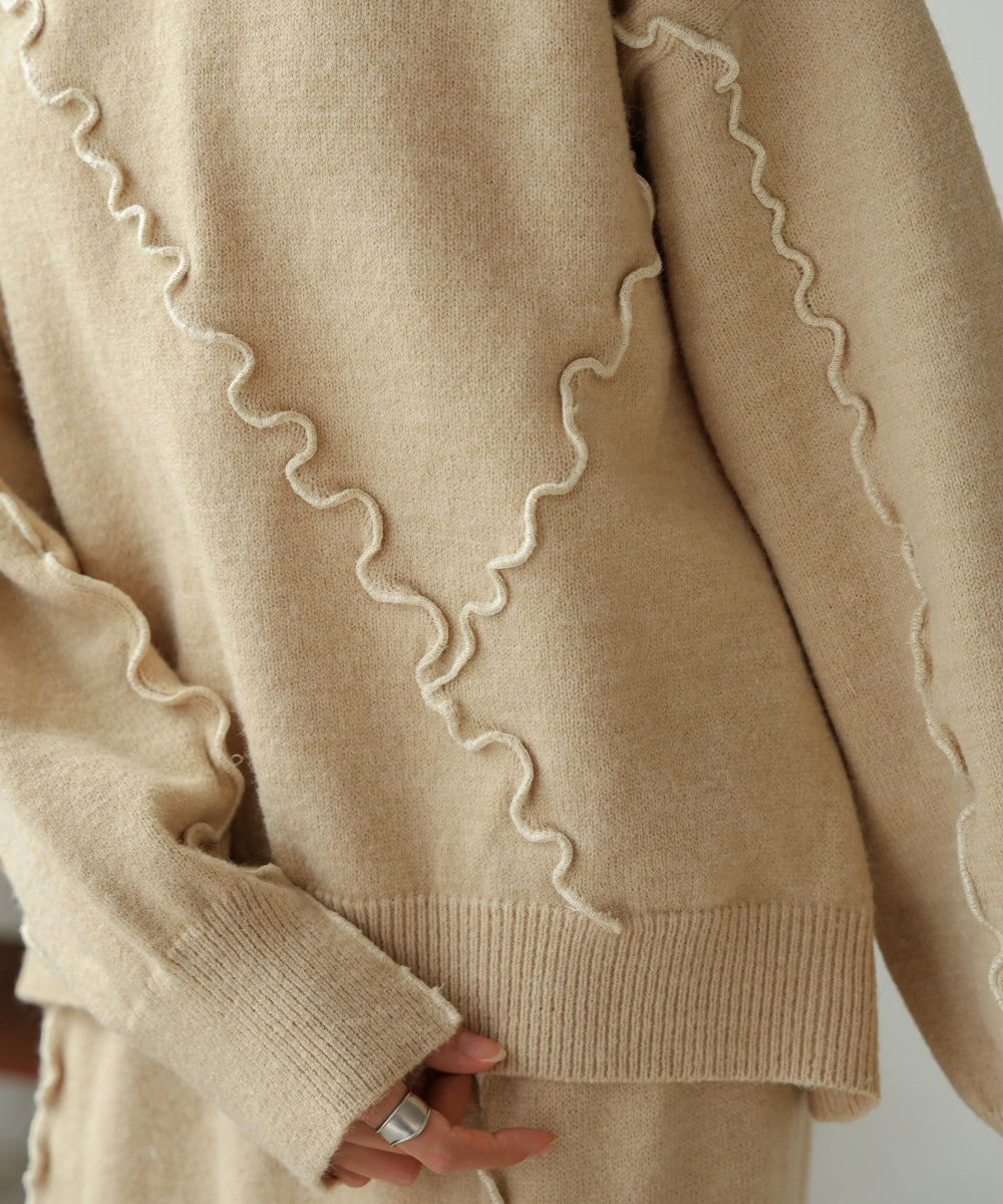 wave mellow knit tops