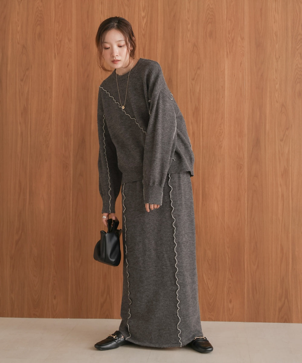 wave mellow knit skirt