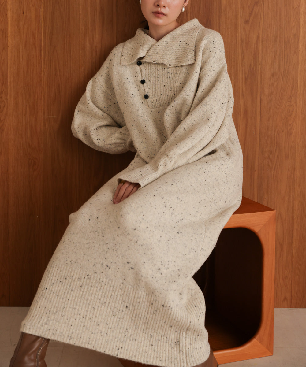 【S・Mサイズあり】チョコチップス トレートライン ニットワンピ