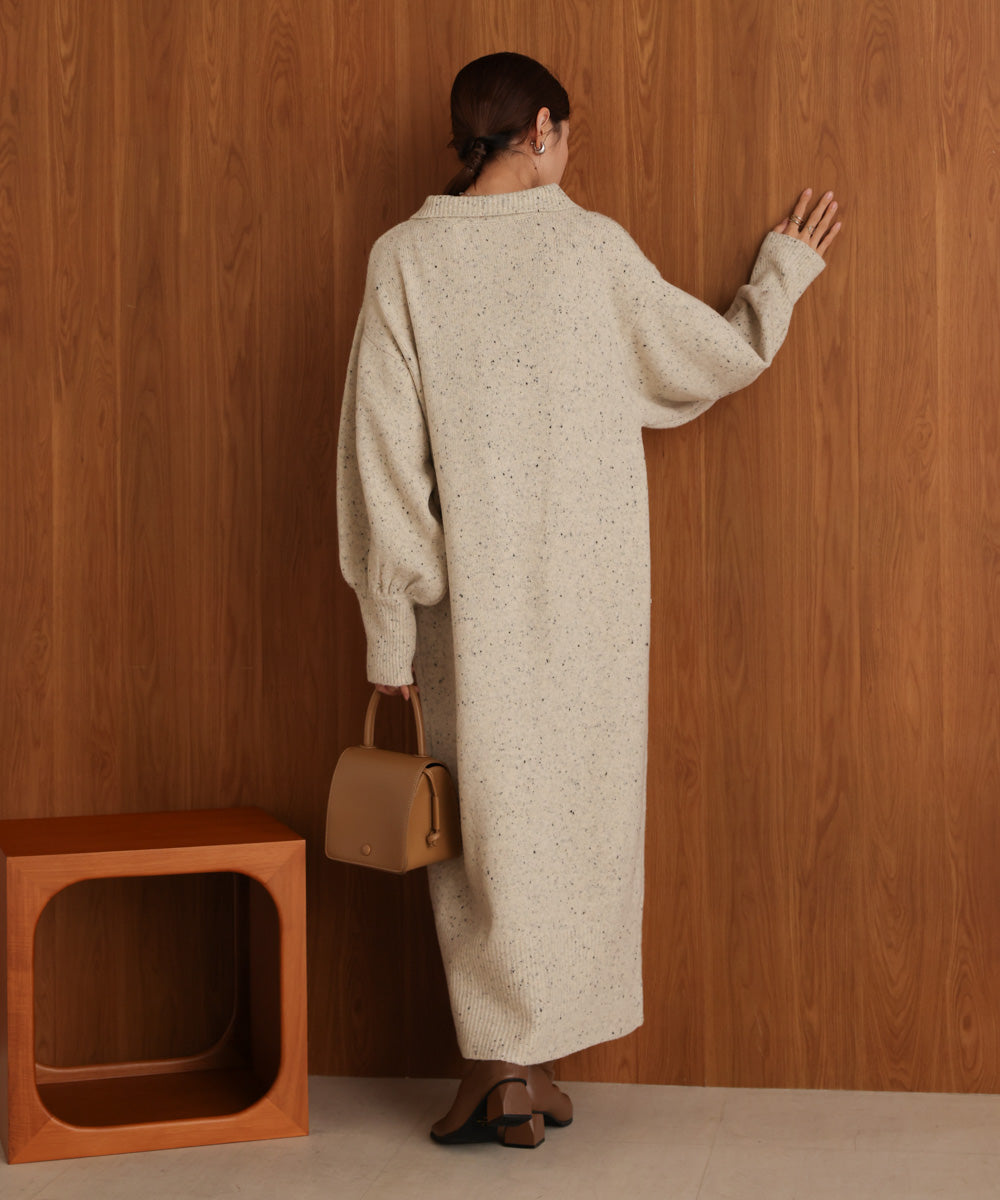 【S・Mサイズあり】チョコチップス トレートライン ニットワンピ