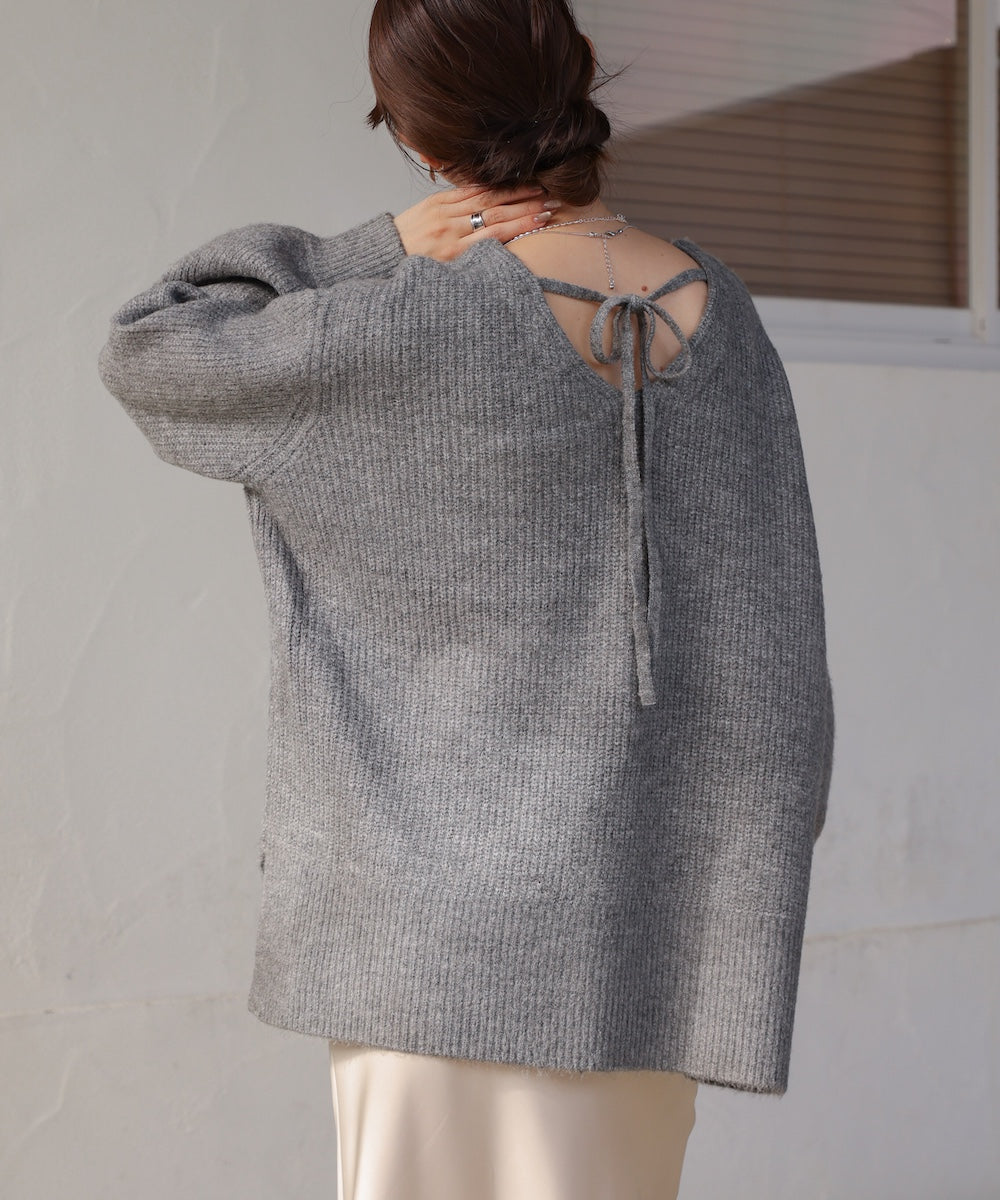 airy yarn back open knit