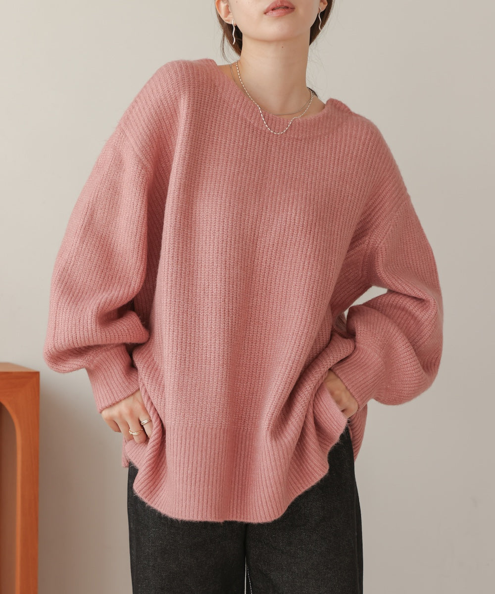 airy yarn back open knit