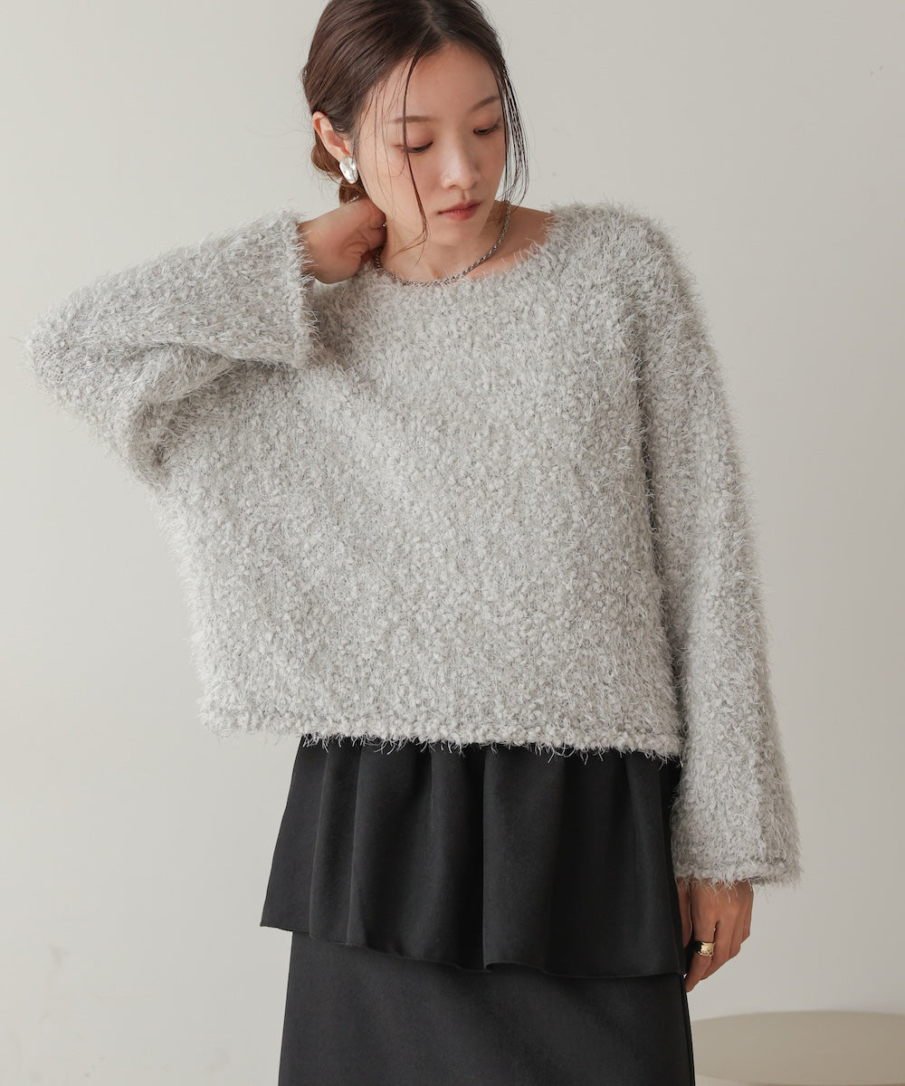 airy yarn popcorn knit