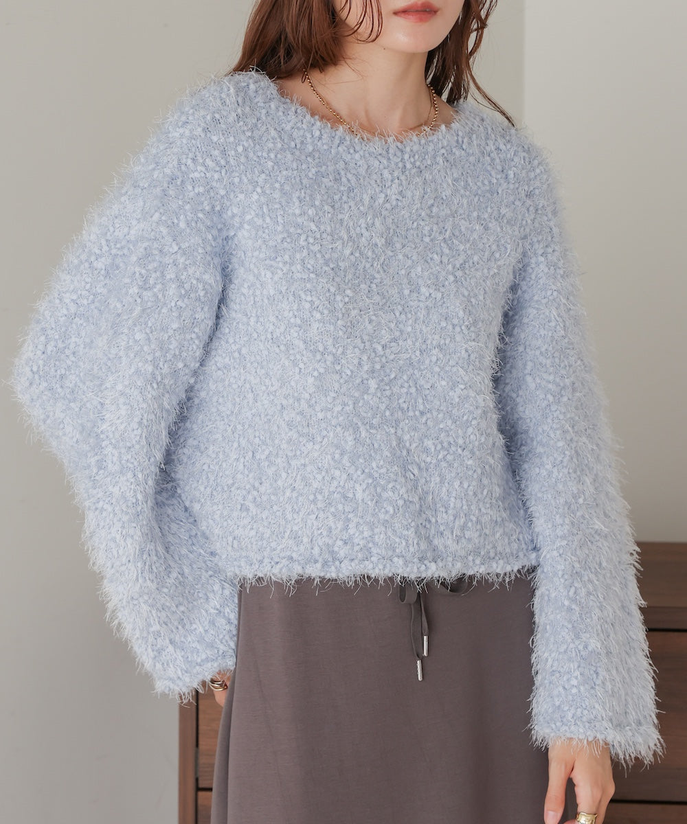 airy yarn popcorn knit