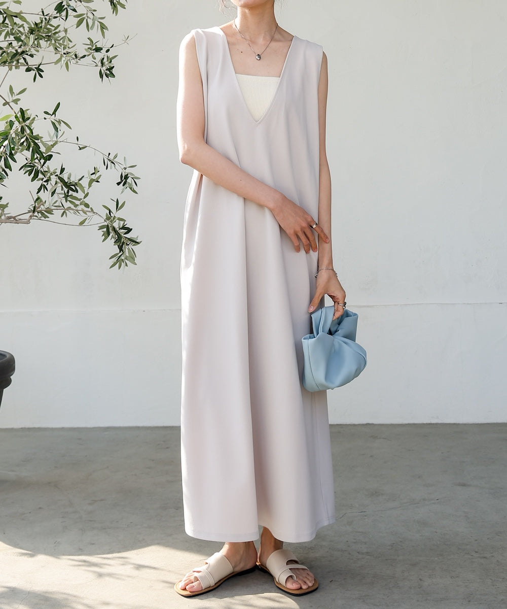 【低身長さん向けサイズあり】イージージョーゼット前後2WAYジャンパースカート