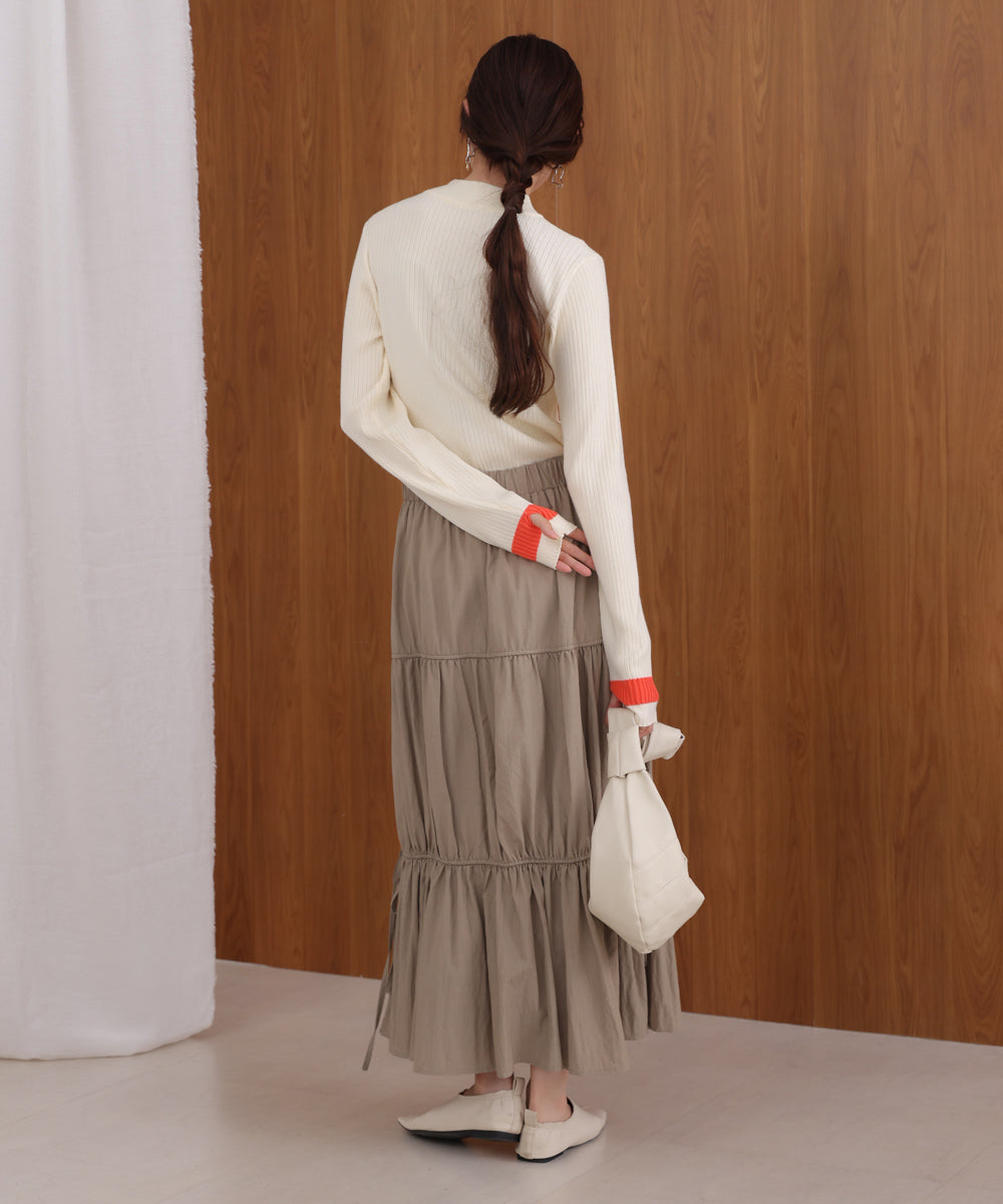 袖ラインベーシックリブニット