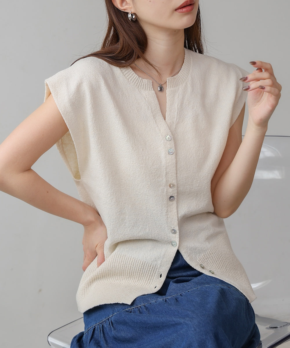 ミックス糸ニットベスト