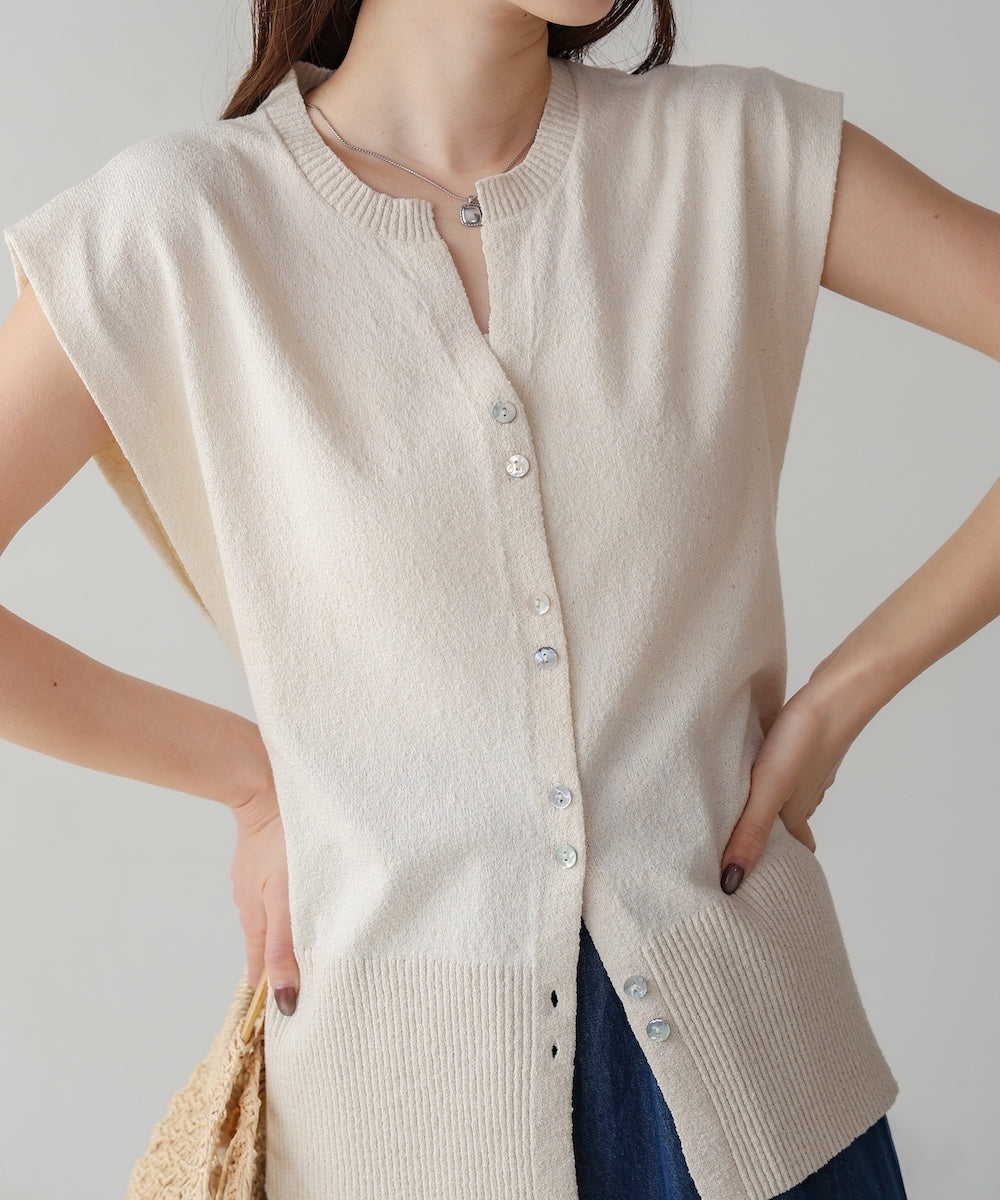 ミックス糸ニットベスト