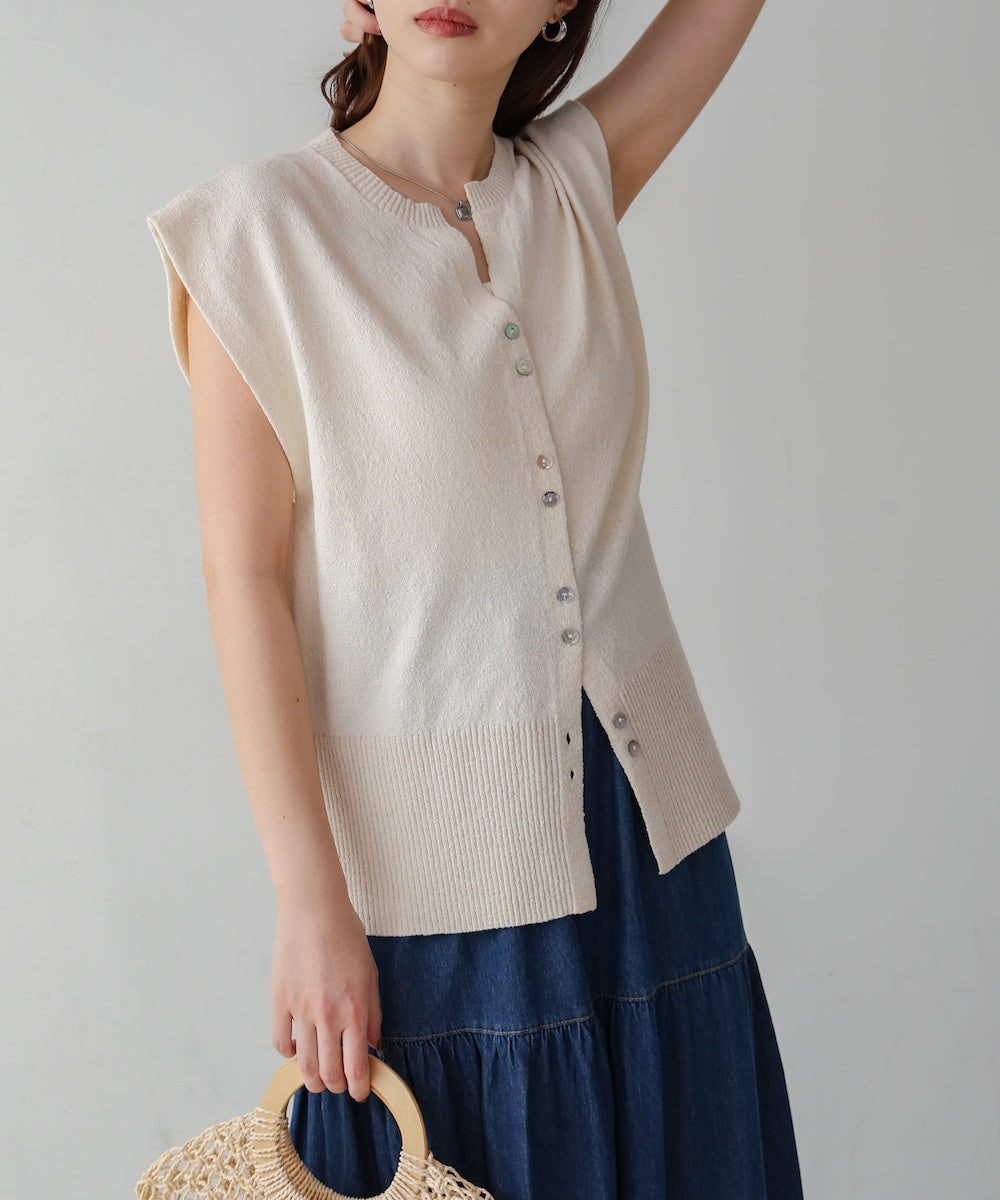 ミックス糸ニットベスト