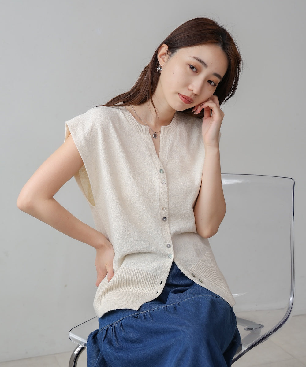 ミックス糸ニットベスト