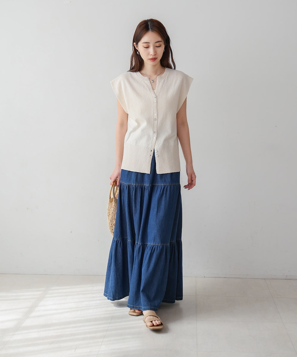 ミックス糸ニットベスト