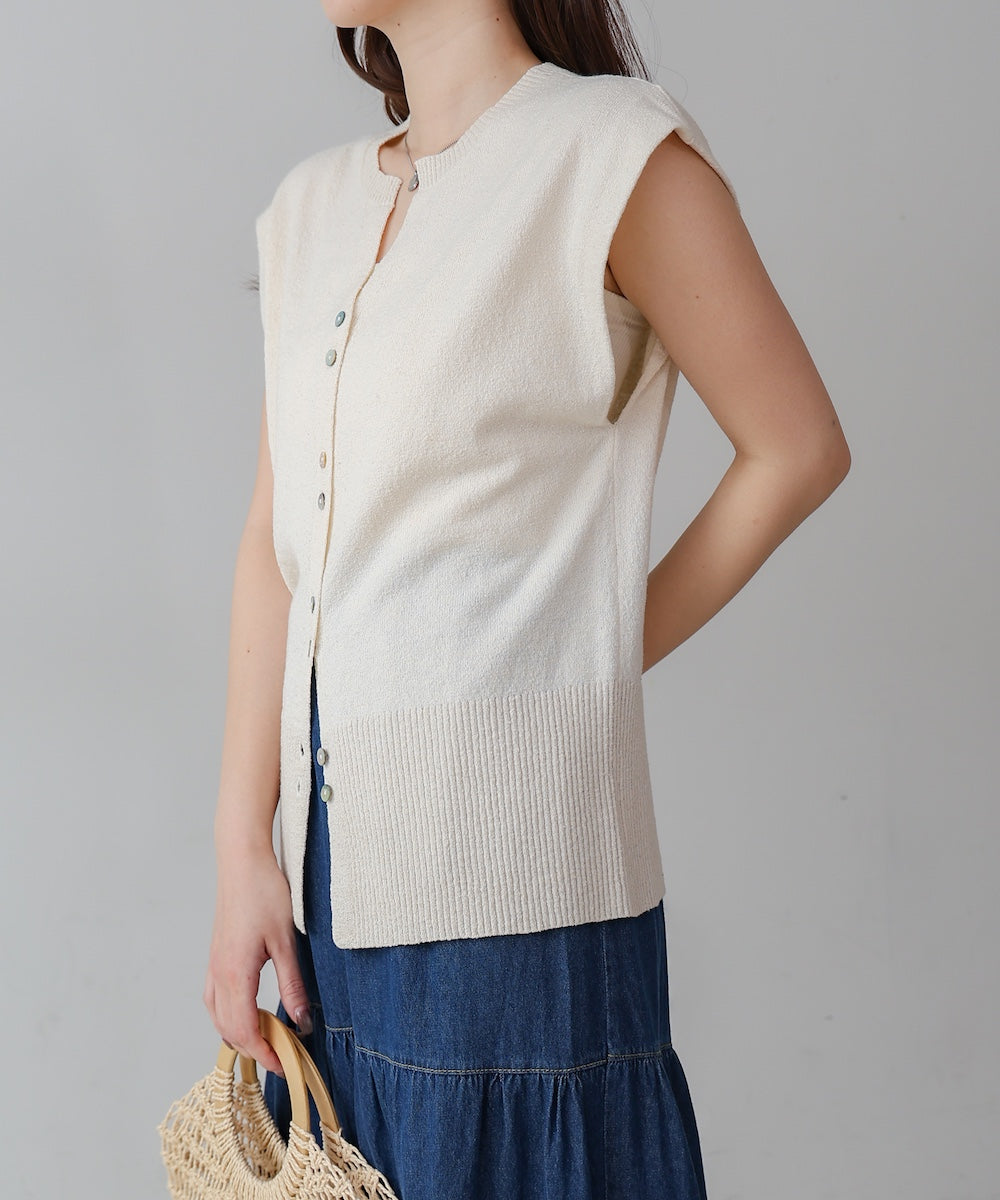 ミックス糸ニットベスト