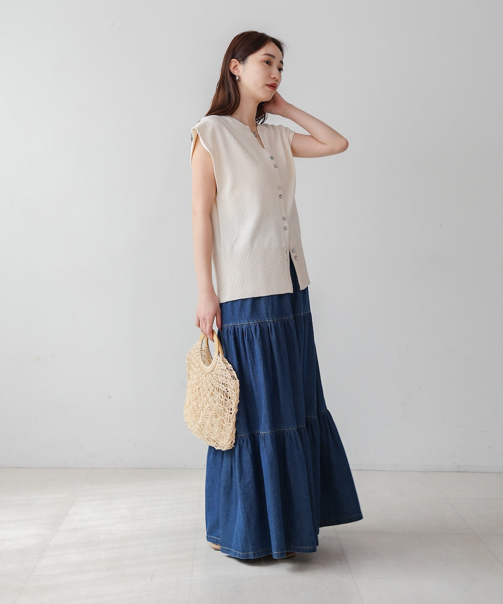 ミックス糸ニットベスト