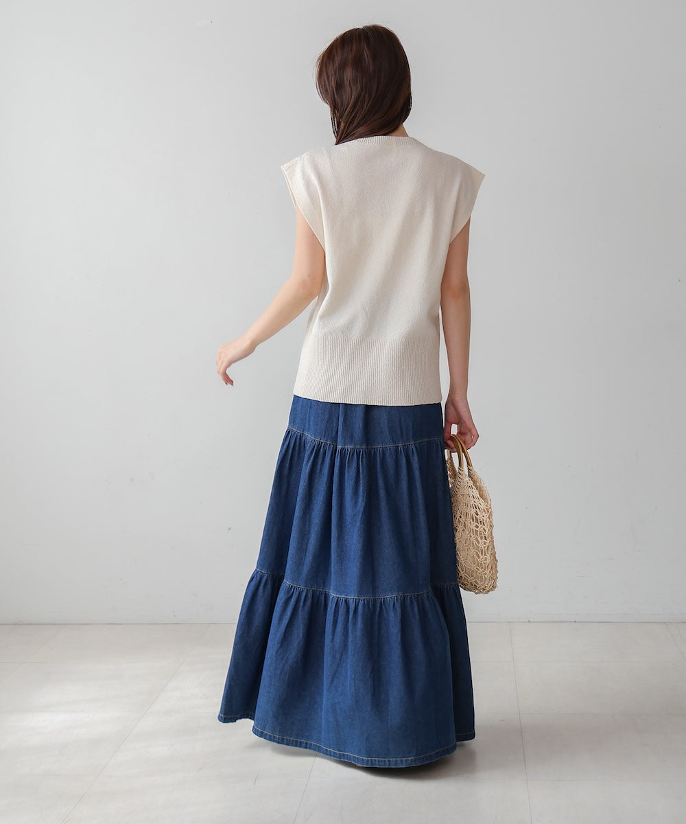 ミックス糸ニットベスト