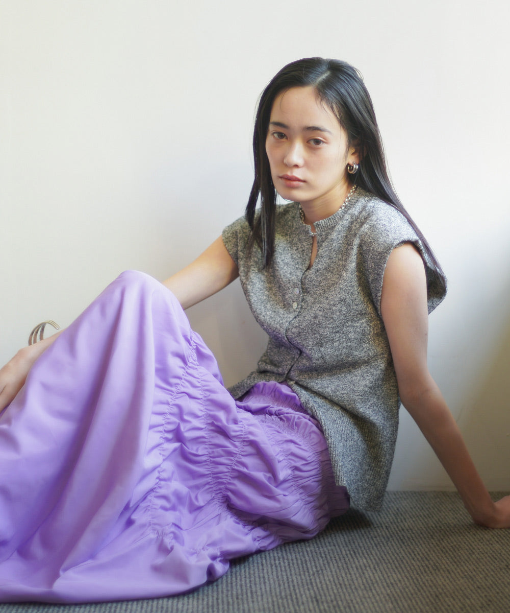 ミックス糸ニットベスト