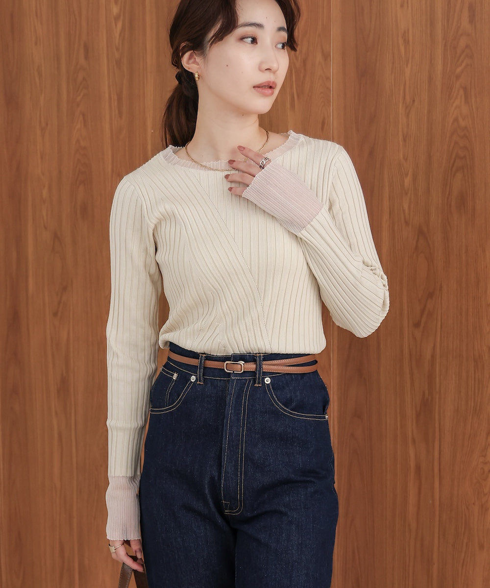 【2025SS】シアー使いリブニットトップス