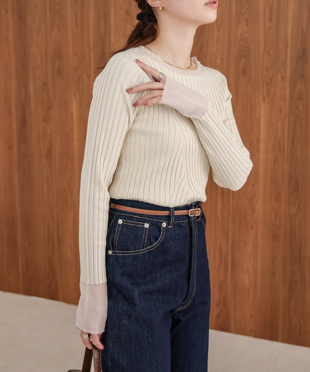 【2025SS】シアー使いリブニットトップス