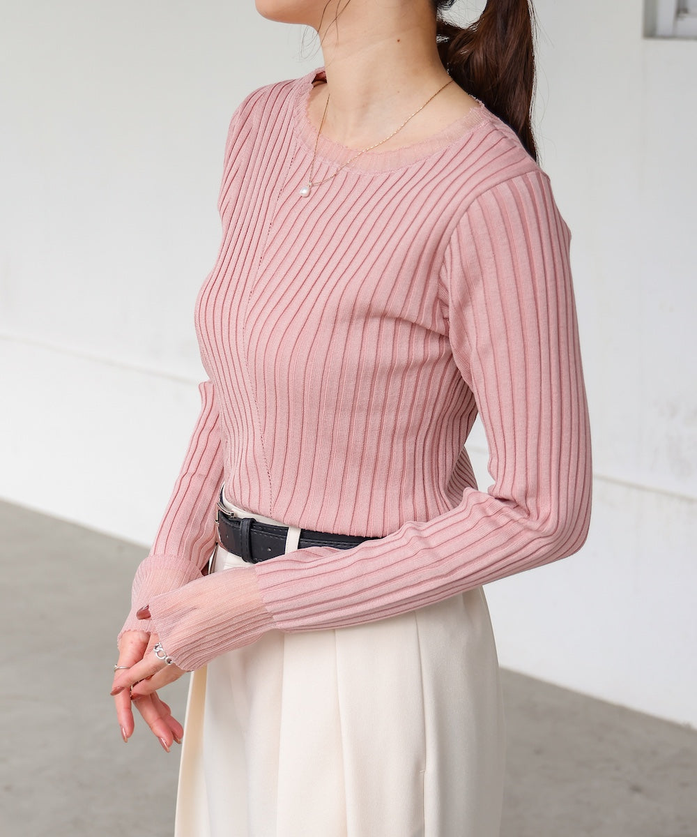 【2025SS】シアー使いリブニットトップス