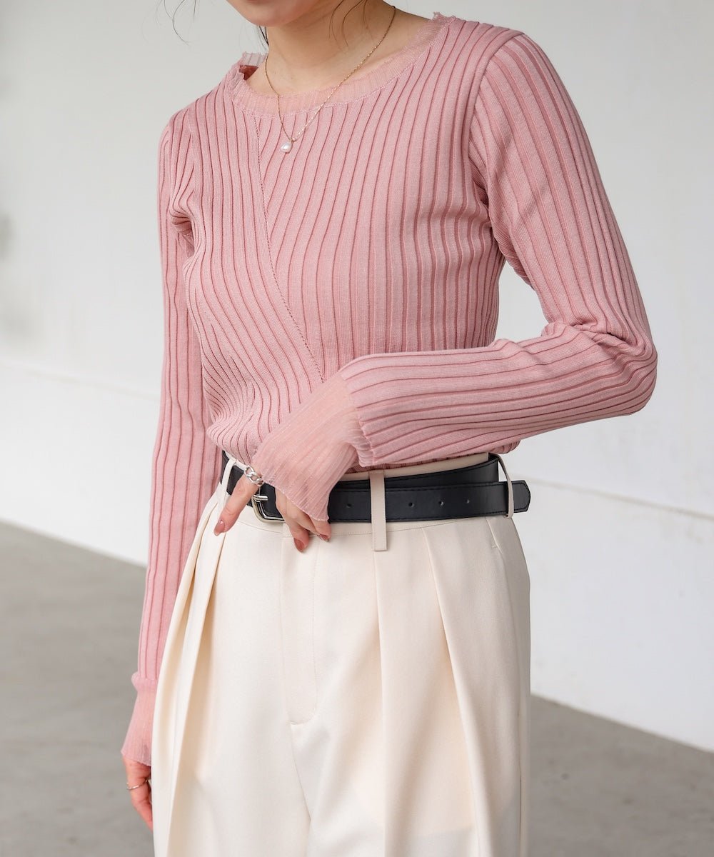 【2025SS】シアー使いリブニットトップス