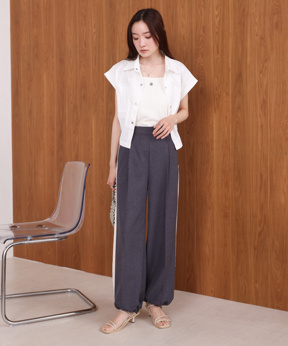 【S・Mサイズ展開】2WAYセンタープレスサイドラインパンツ