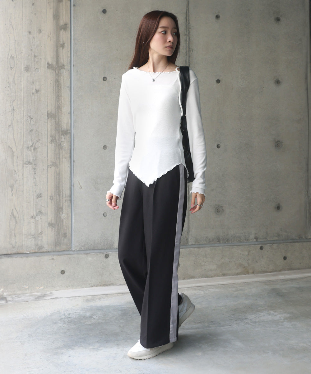 【S・Mサイズ展開】2WAYセンタープレスサイドラインパンツ
