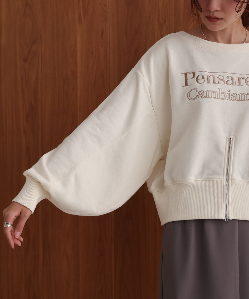 前後2WAYロゴジップスウェットトップス