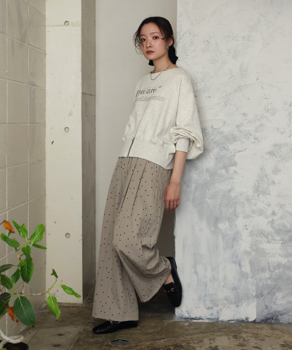 前後2WAYロゴジップスウェットトップス