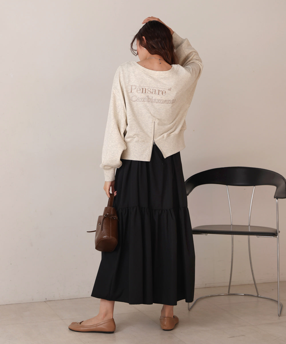 前後2WAYロゴジップスウェットトップス