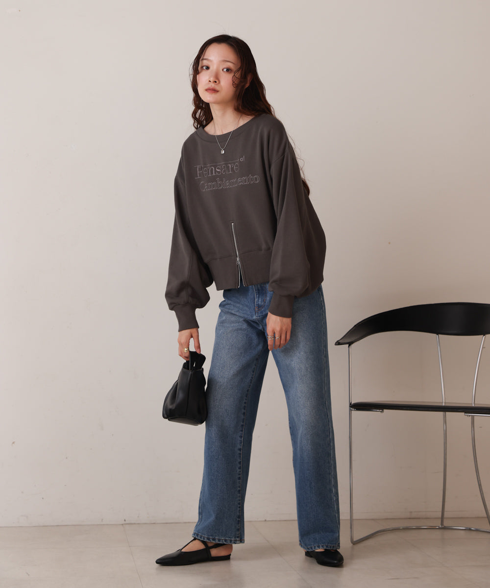 前後2WAYロゴジップスウェットトップス