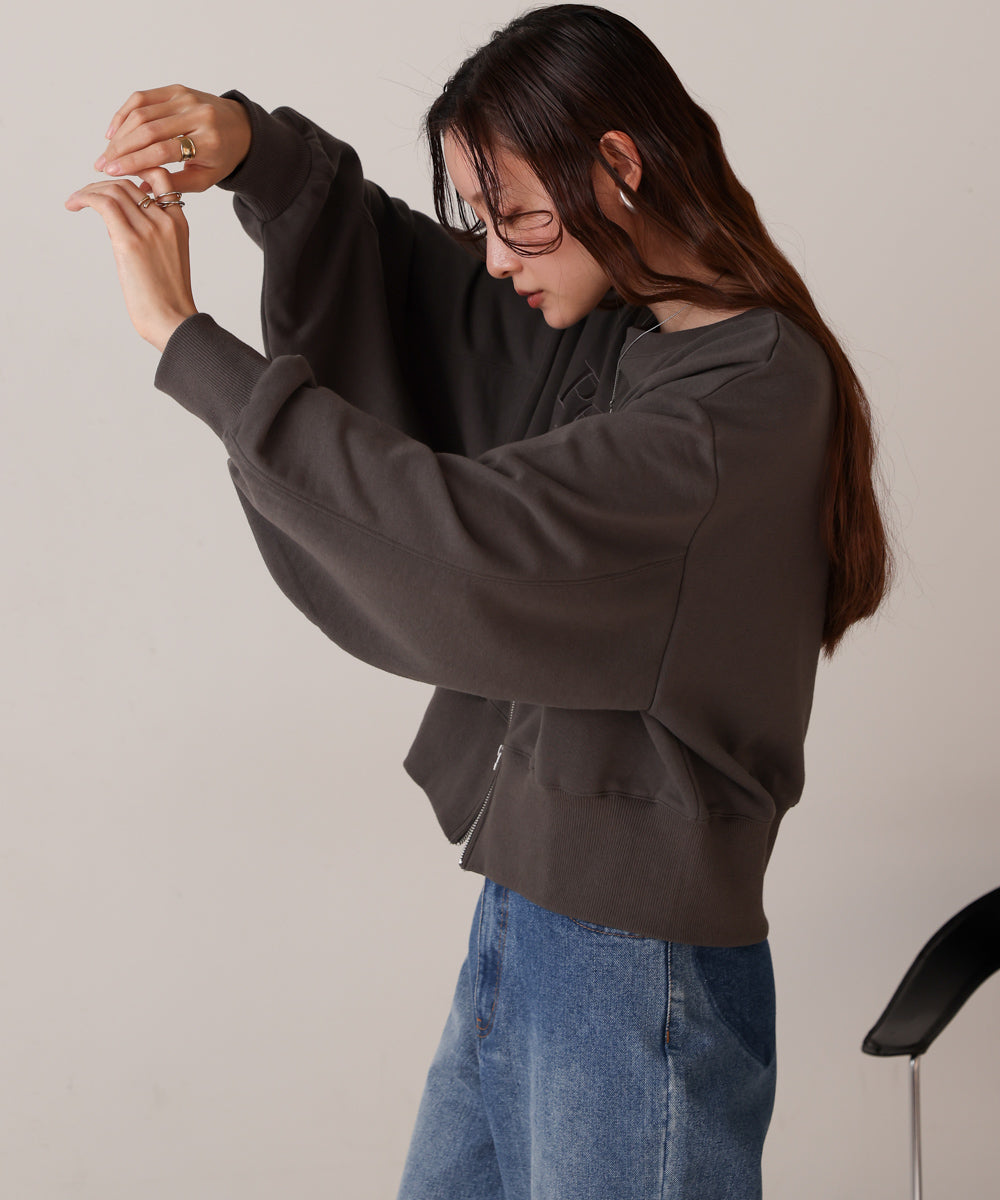 前後2WAYロゴジップスウェットトップス